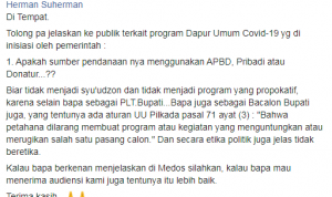 Lewat Medsos, Politisi Hanura Surati Plt Bupati Cianjur Pertanyakan Hal Ini!