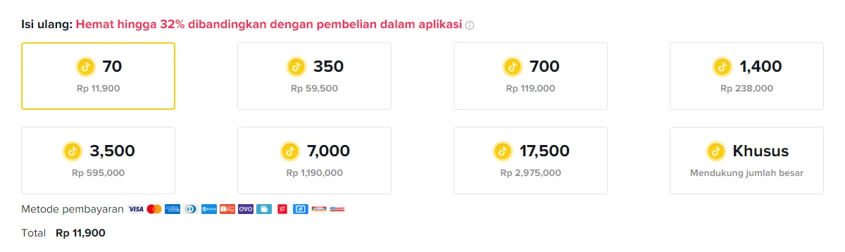 Cara Beli Koin TikTok