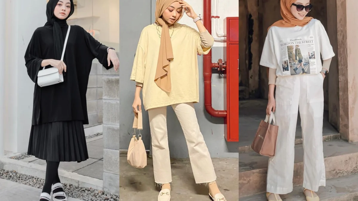 OOTD Kaos Oversize HIjab, Simple Tetap Slay Ala Selebgram