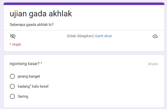 LINK Ujian Akhlak Google Form