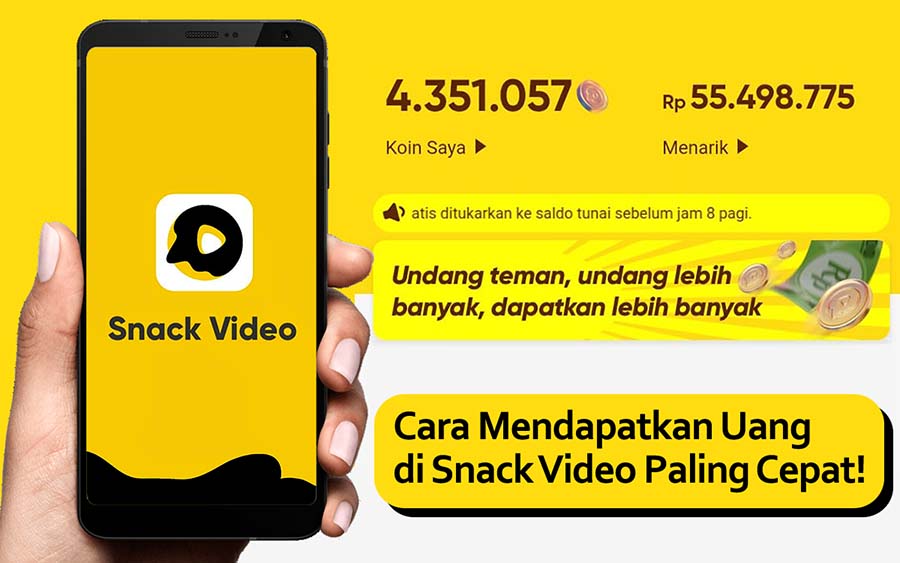 Cara Mendapatkan THR Uang dari Aplikasi Snack Video, Ini Triknya!