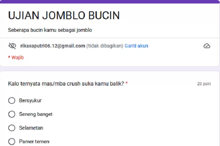 LINK TEST Jomblo Google Form