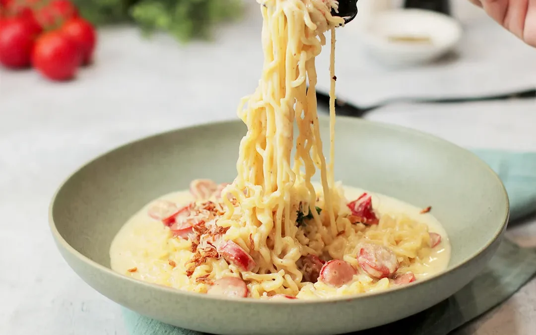 Resep Membuat Mie Carbonara Dengan Mie Instan