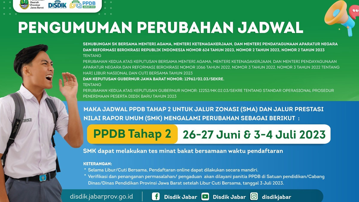 Jadwal PPDB Jabar Tahap 2