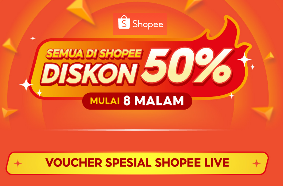 Tanggal Tua Tetap Belanja, dengan Diskon 50% di Shopee Live