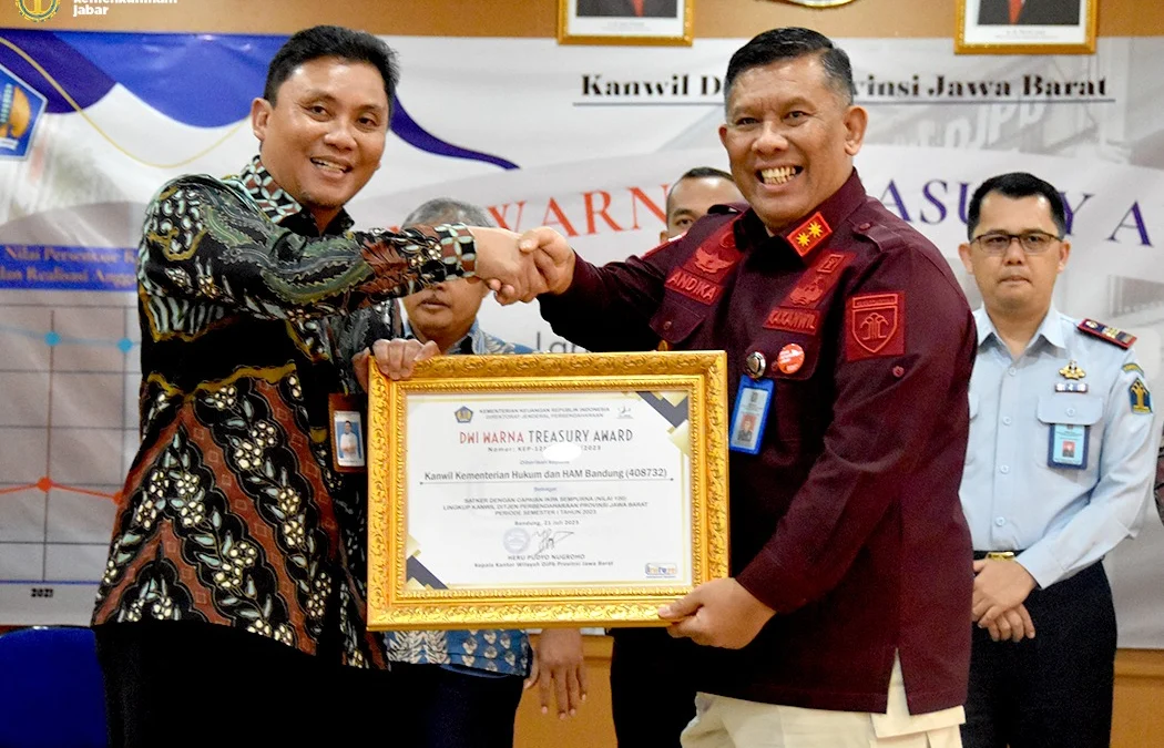 Kemenkumham Jabar Kembali Dapatkan Dwi Warna Treasury Award Terbaik Tahun 2023