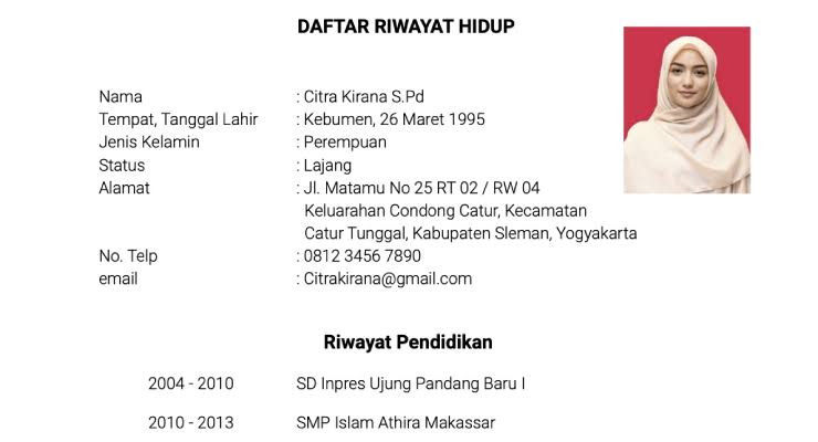 Perbedaan CV dan Daftar Riwayat Hidup? Simak Penjelasannya