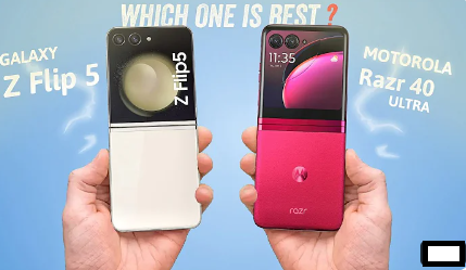 Perbandingan Galaxy Flip 5 dan Motorola Razr 40 Ultra (Tangkapan Layar YouTube Gadgets Compare)