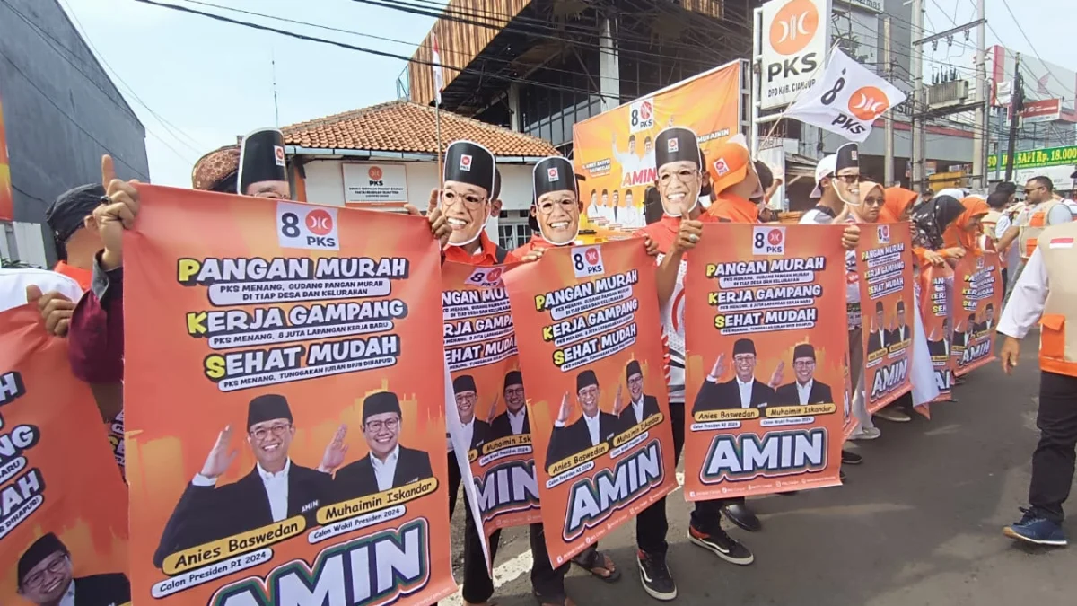 PKS Cianjur Gelar Flashmob, Kampanyekan AMIN dan Tiga Program Utama