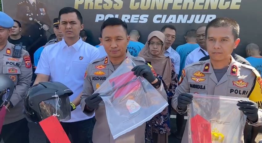 Polres Cianjur Amankan Puluhan Motor Hasil Curanmor. (zan)