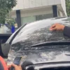 Foto: Mobil Ketua Garda Prabowo Prabowo-Sulsel Jabal Nur ditembak OTK di Bantaeng. (Dok. Istimewa)