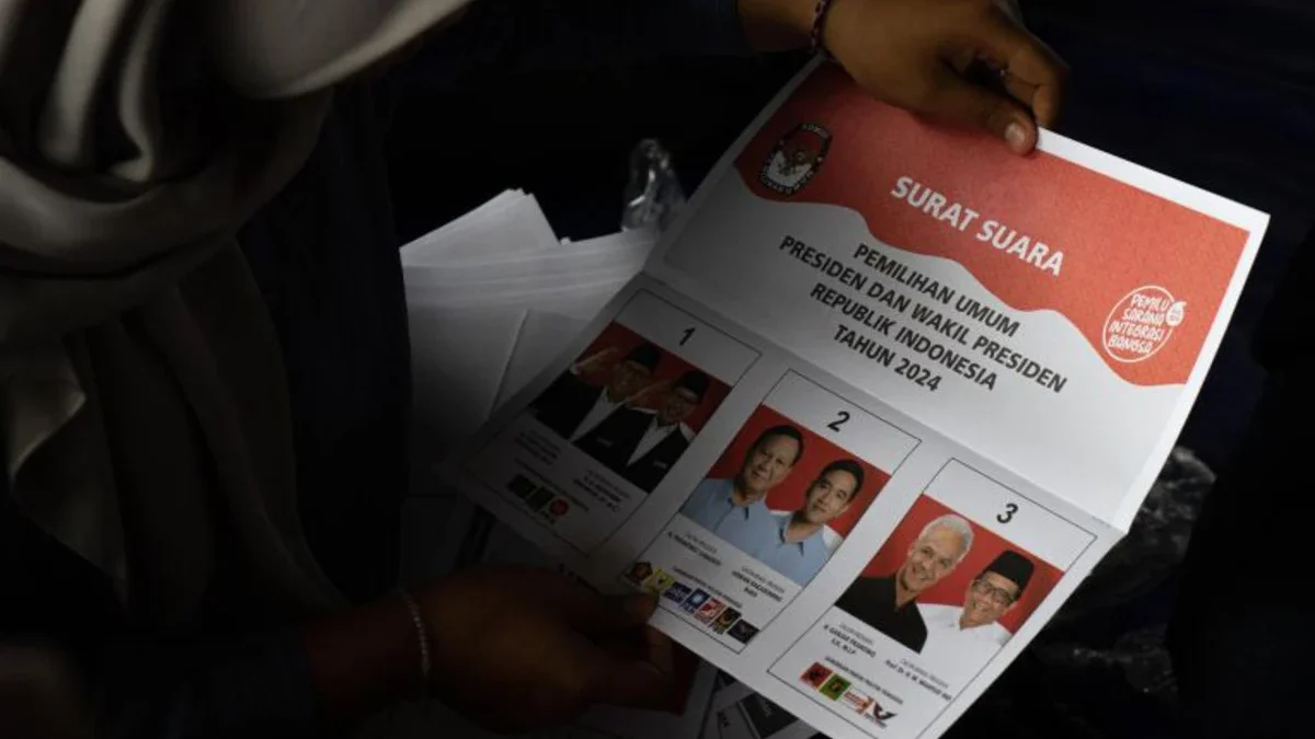 Surat suara pilpres 2024. (ant)