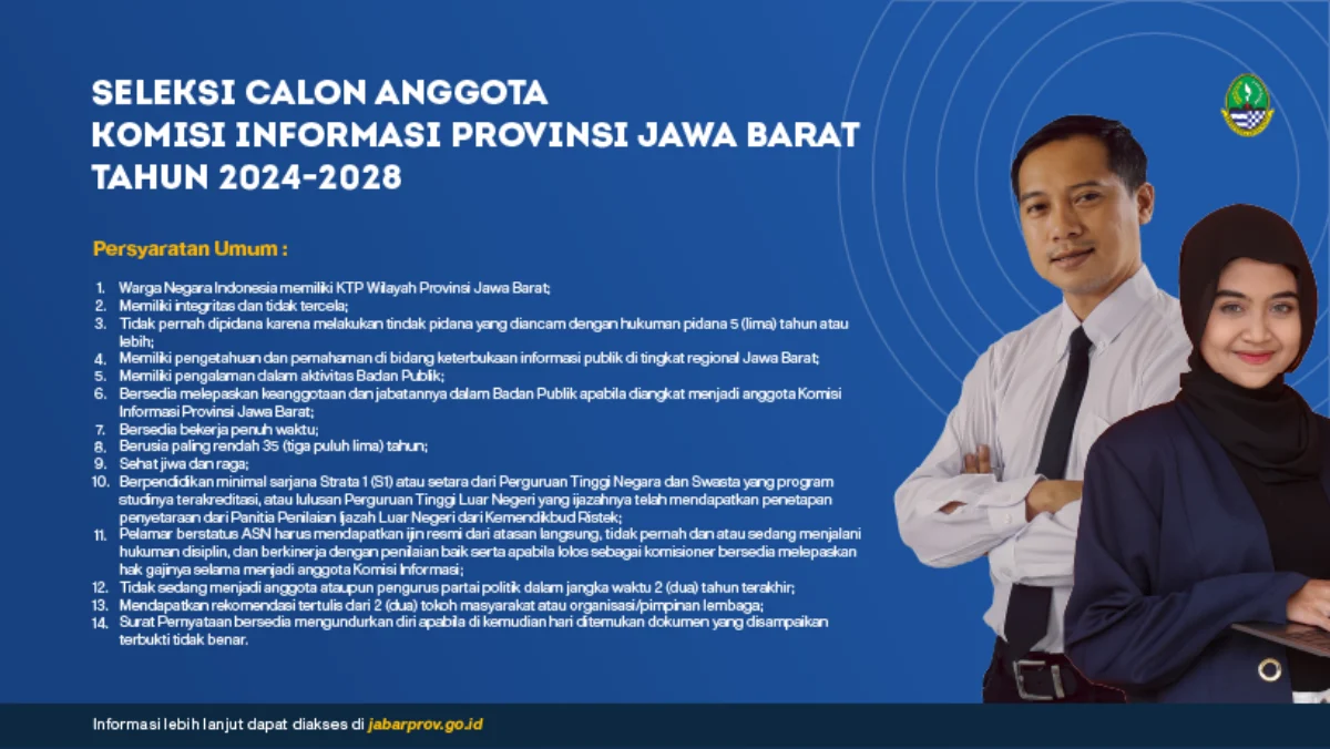 Pendaftaran seleksi calon anggota Komisi Informasi Provinsi Jawa Barat Tahun 2024-2028