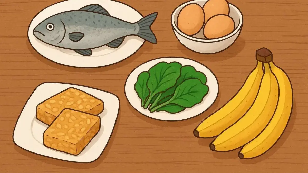 Ilustrasi makanan bergizi untuk mencegah stunting.(AI)