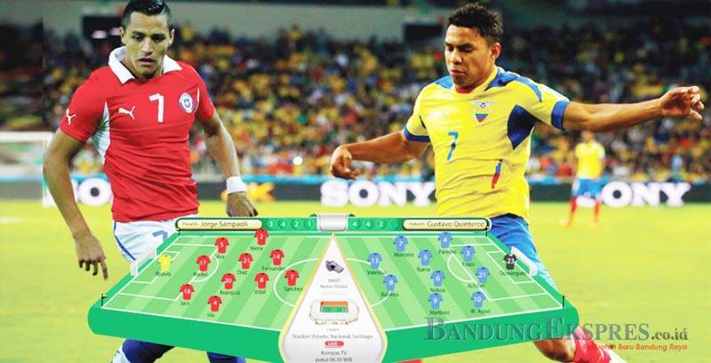 ISTIMEWA KEJAR POIN: Kedua tim dipastikan saling ngotot untuk mendulang gol. Pasalnya beberapa kali pertemuan, baik Chile atau Ekuador kerap berakhir tanpa berbuah gol. Laga nanti akan menentukan kedua tim