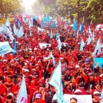Ilustrasi demo buruh May day Fiesta yang akan digelar hari ini, diprediksi akan diikuti oleh 60 ribu buruh di Gelora Bung Karno Jakarta.