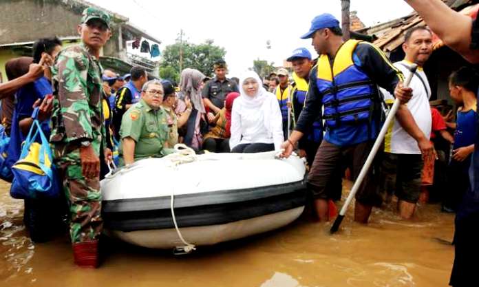 Kunket Mensos ke Banjir Kabupaten Bandung