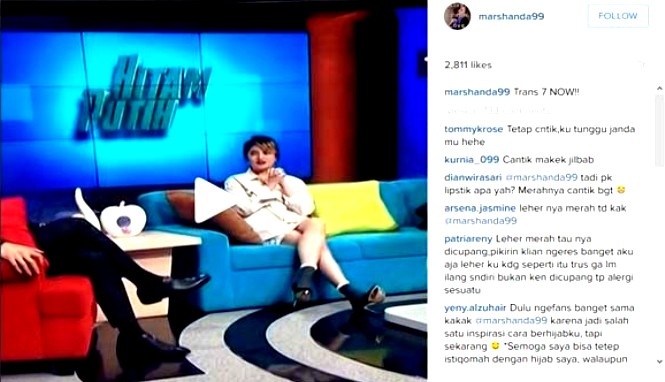 Netizen Heboh, Leher Marshanda Merah Bekas Cupang? Marshanda