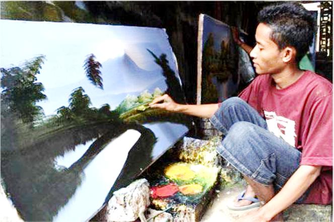 lukisan hasil karya seniman Jelekong