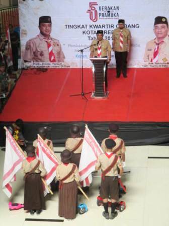 Upacara HUT Pramuka di Dalam Mal