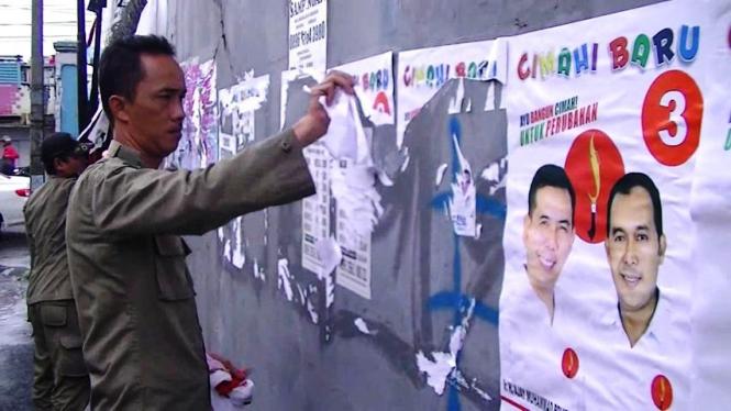 Alat Peraga Kampanye Mulai Dibersihkan APK