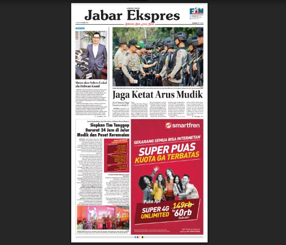 e-Paper Jabar Ekspres Edisi 8 Juni 2018