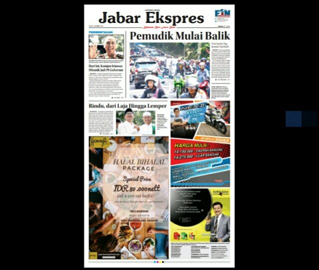 e-Paper Jabar Ekspres Edisi 18 Juni 2018