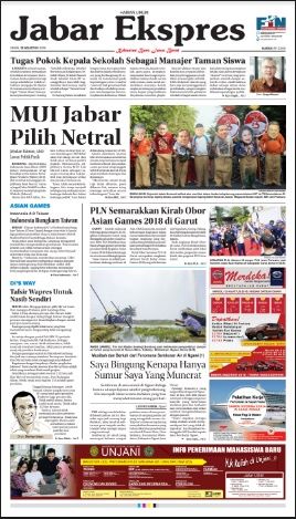 e-Paper Jabar Ekspres Edisi 13 Agustus 2018