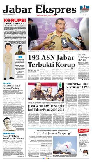 e-Paper Jabar Ekspres Edisi 15 September 2018