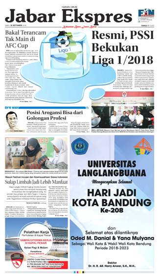 e-Paper Jabar Ekspres Edisi 26 September 2018 e-Paper Jabar Ekspres Edisi 26 September 2018