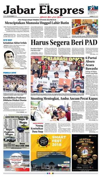 e-Paper Jabar Ekspres Edisi 26 November 2018