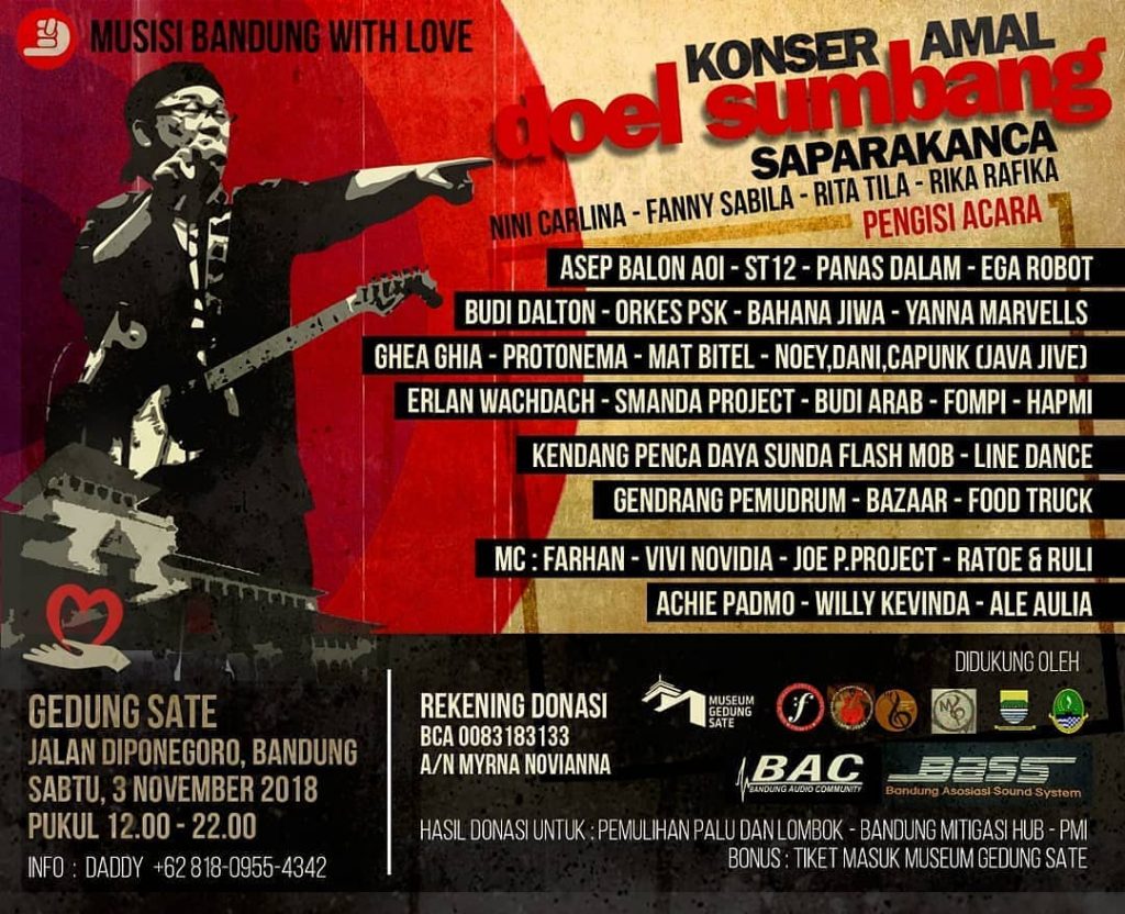 Musisi Bandung Gelar Konser Amal Untuk Palu