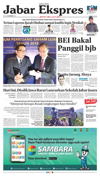 e-Paper Jabar Ekspres Edisi 19 Desember 2018