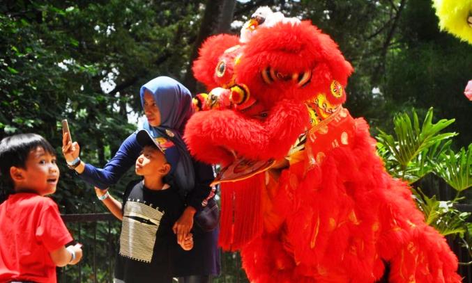 Bandung Zoo Gelar Atraksi Barongsai
