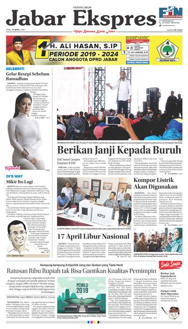 e-Paper Jabar Ekspres Edisi 10 April 2019