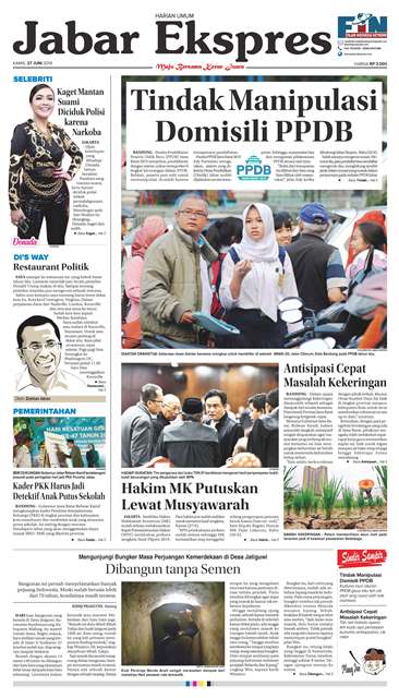 e-Paper Jabar Ekspres Edisi 27 Juni 2019