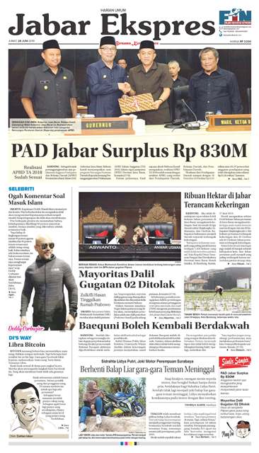 e-Paper Jabar Ekspres Edisi 28 Juni 2019
