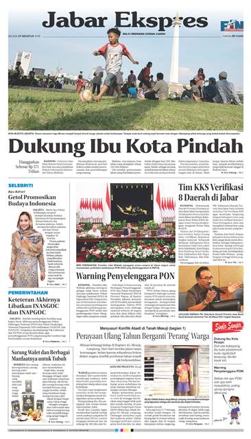 e-Paper Jabar Ekspres Edisi 27 Agustus 2019