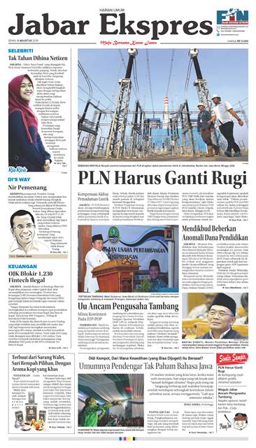 e-Paper Jabar Ekspres Edisi 5 Agustus 2019 e-Paper Jabar Ekspres Edisi 5 Agustus 2019
