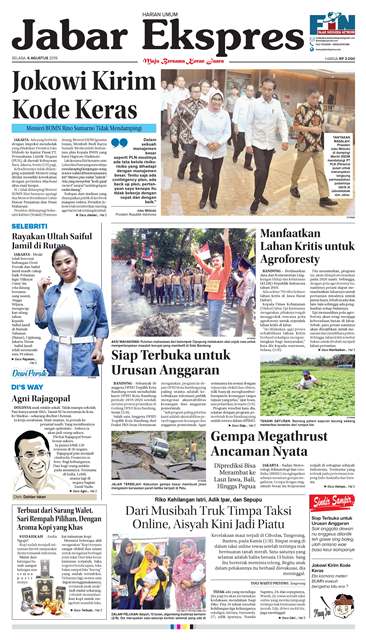 e-Paper Jabar Ekspres Edisi 6 Agustus 2019 e-Paper Jabar Ekspres Edisi 6 Agustus 2019