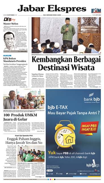 e-Paper Jabar Ekspres Edisi 16 September 2019