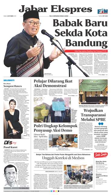 e-Paper Jabar Ekspres Edisi 2 Oktober 2019