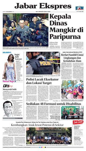 e-Paper Jabar Ekspres Edisi 16 November 2019