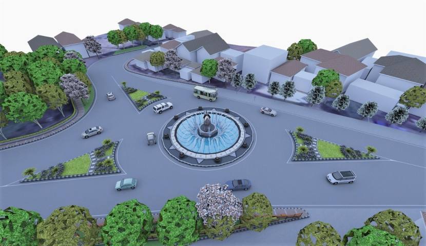 Bakal ada Patung Gajah Dikelilingi Air Mancur