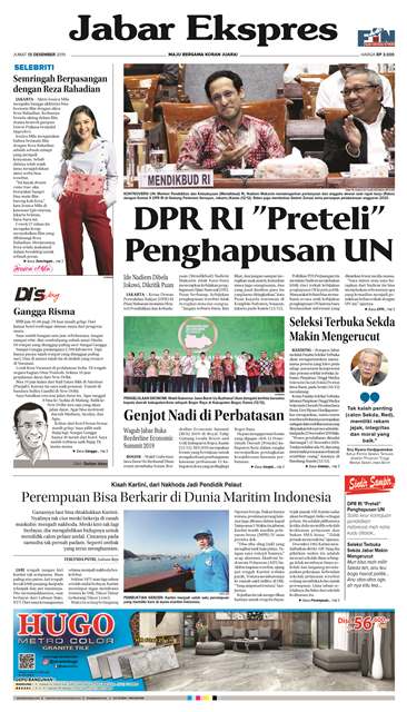 e-Paper Jabar Ekspres Edisi 13 Desember 2019