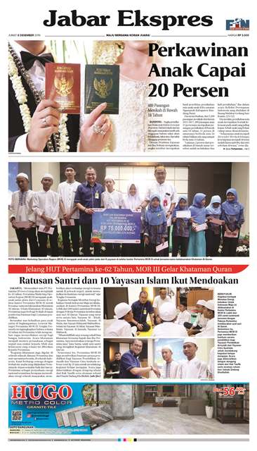 e-Paper Jabar Ekspres Edisi 6 Desember 2019