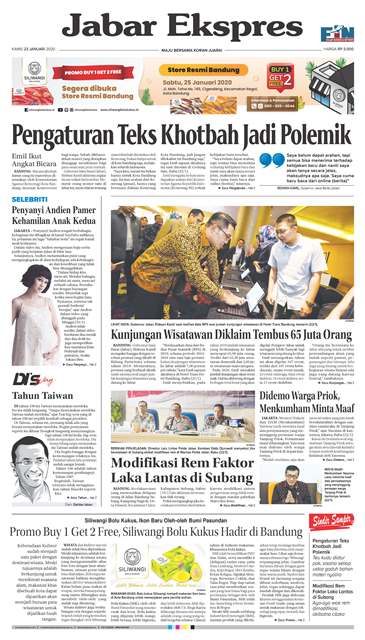 e-Paper Jabar Ekspres Edisi 23 Januari 2020
