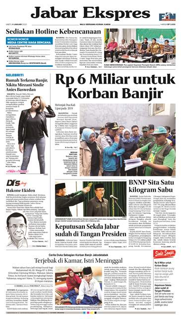 e-Paper Jabar Ekspres Edisi 4 Januari 2020