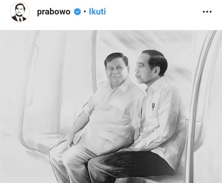 Prabowo Unggah foto Sketsa Bersama Jokowi Prabowo Unggah foto Sketsa Bersama Jokowi