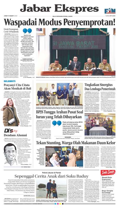 ePaper Jabar Ekspres Edisi 13 Maret 2020